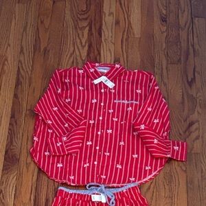 Aerie Flannel Stripes and Bows Pajama Top ⭐️